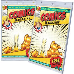 2ct Magnetic Comic Book Display Cases200PT Crystal Clear One Touch Holders, UV Protection Magazine Slab Protectors, Premium Wall Mountable Comic Book Protectors, Iner Size: 7.5"*10.9"
