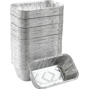 Waytiffer 100 Pack 1Lb mini Loaf Pans Heavy Duty Disposable Aluminum Foil Bread Tins Standard Size 6" X 3.5" X 2.5" Oven Safe Sturdy Small Bread Tin Pans 1 Pound Loaf Pans