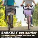 Dog Bike Basket Carrier, Expandable Foldable Soft-Sided Dog Carrier, 2 Open Doors, 5 Reflective Tapes, Pet Travel Bag,Dog Backpack Carrier Safe and Easy for Small Medium Cats and Dogs(Black)