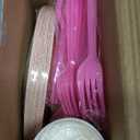 210pcs Pink Plates And Cups Disposable Tableware Party Supplies -Plastic Silverware, Paper Cups And Plates Serves 30 (Pink)