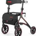 15lbs Carbon Fiber Lightweight Walker with Seat and Cane Holder
300lb Capacity Foldable Rollator Walkers, 10" Big Wheels, 5-Level Height Adjustment, All Terrain, Built-in Cable, Storage Bag