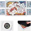 Playboda 1000 Piece Rotating Puzzle Board with Drawers & Cover, 30"x22" Spinning Jigsaw Puzzle Table for Adults, Upgraded Lazy Susan, Lightweight ABS Plastic, Perfect for Puzzle Lovers & Moms