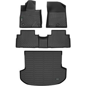ANBINGO®Fit for Hyundai Santa Fe Floor Mats 2019-2020 (Only 5 Seater) /for Hyundai Santa Fe Car Mats 2019-2020 All Weather Mats for Santa Fe TPE Car Mat Rugs for Santa Fe Rubber Trunk Carpet