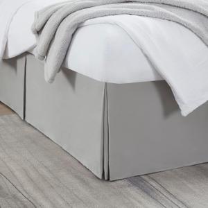 Nestl Silver Full Bed Skirt - Full Size Bed Skirt 14 Inch Drop - Brushed Microfiber Bed Skirts - Hotel Quality Pleated Bed Skirt - Shrinkage & Fade Resistant