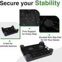 Adjustable Step Stool for Bed, Bathtub, Car and Kitchen, 4-Level Height 3.4"-5", Non-Slip Platform with 6 Anti-Skid Feet  Step Stool for Adults Seniors Kids Maternal, Black