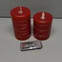 Fanzir Red flameless Candles with Remote Control Timer Battery Operated LED Pillar Candles 4‘’ 5‘’ Fake Candles with String Lights Set of 2 for Christmas or Special Festivals Decorations