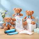 Simgoing 19 Piece Bear Themed Baby Shower Diaper Changing Game Supplies Include 12 inch Bear Dolls Blindfold Diapers Games Prizes for Adult Gender Reveal Raffle Party (Fashion,Blue)