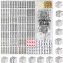 DoDoBeads 1270 Pcs Letter Beads Kit, Sliver and Black Square Acrylic Alphabet Beads with Extra Vowels, Numbers & Spacers, Perfect for Friendship Bracelets, Ideal Craft Gifts