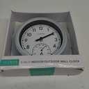 La Crosse Clock T82110 9" Indoor/Outdoor Light Blue Distressed Analog Clock with Thermometer