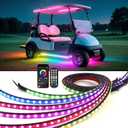 6PCS Golf Cart Underglow LED Light Strip Kit,12-80V,IP65 Waterproof Neon Accent Lighting Kits, Golf Cart Canopy Lights,Glow Neon Underbody Lighting with APP and Remote Control