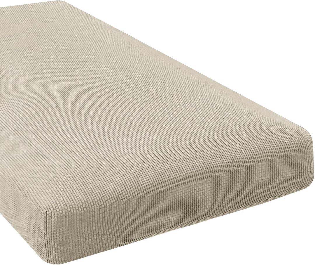 H.VERSAILTEX Super Stretch Individual Chaise Cover Sectional Couch Covers for L Shaped Sofa Both Left/Right Featuring Thick Jacquard Textured Twill Fabric (1 Piece Chaise Cover, Island Fossi), XXL
