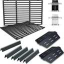 Grill Parts Kit for Weber Genesis 300 310 330 Grill Parts for Weber Genesis E330 E310 S310 S330 EP330 EP310 S320 E320 Grill Parts 7621 Flavorizer Bars 17.5", Genesis 7524 Grates, 7622 Heat Deflector (Black-No Burner)