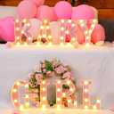 Set of 8 Pink Baby Shower Decoration for Girl Baby LED Letters Party Supplies Light up Letter Battery Operated Letter for Table Centerpieces Wedding Valentines Day Decoration(8.7 Inch)