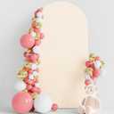 Wokceer 6.6FT Wedding Arch Cover Spandex Fitted Wedding Arch Stand Covers Round Top Chiara Arch Backdrop Cover for Birthday Party Ceremony Banquet Decoration Beige