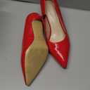CosyFever 2.6 Inch Stiletto Pointed Toe Pumps Party Wedding Dressy Mid Heels Shoes (9.5 Wide, Red)