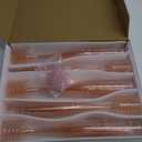 Prestee 24 Piece Plastic Champagne Flutes - 4.5 oz Plastic Wine Glasses with Rose Gold Glitter - Cocktail Glasses for Parties - Party Supplies for Mimosa Bar, Wedding, Shower Party and New Years Eve (24 Count (Pack of 1))