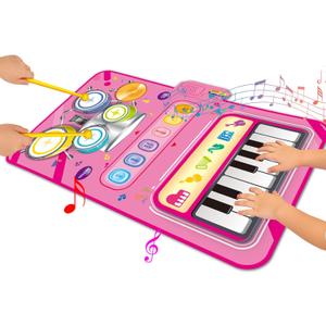 Toys for 1 Year Old Girl Gifts,2 in 1 Piano Mat Montessori Toys for 1 2 Year Old Girl,Educational Musical Toy First Birthday Gifts for 1 2 3 Year Olds Girls,Christmas Stocking Stuffers for Toddler (Pink)