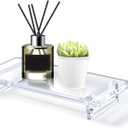 Chivalral Acrylic Bathroom Counter Tray: Water-Resistant Kitchen and Bathroom Tray Countertop Decor,Perfect for Soap Dish,Vanity,Plant,Candle Decor,and Riser Organizer-Small