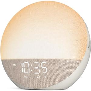 Odokee Sunrise Alarm Clock White Noise Machine: Natural Wake Up Light | Dimmable Clock with Bluetooth Speaker for Bedroom - 25 Sleep Sounds for Baby Adults Kids Putty