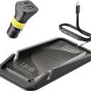 Wireless car Charger Charging pad,POLMXS No-Slip Wireless Phone Charger for car Cell Phone Cordless Charging mat Compatible with iPhone 16/15/14/13/12 Galaxy S23 S22 S21 Note10(C17)