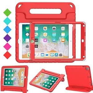 BMOUO Kids Case for iPad 6th 5th Generation (iPad 9.7 Inch, 2018/ 2017) / iPad Air 2 - with Screen Protector, Shockproof Handle Stand Kids Case for iPad 9.7" (iPad 6th 5th Generation), Red