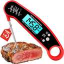 Meat Thermometer Digital - Instant Read Food Thermometer for Cooking Grilling, Candy, Air Fryer, Griddle Probe Kitchen Gadgets Essentials BBQ Accessories, Gifts for Men, Mom, Dad, Red