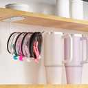 Upgraded Flat 3 Pack Tumbler Lid Organizer, Space Saving Cup Lid Holder for Yeti Stanley Simple Modern Tumbler Lids, Self-Adhesive Lid Hook for Kitchen Storage