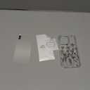 GVIEWIN for iPhone 15 Pro Case Floral, with Screen Protector&Camera Lens Protector,[Non Yellowing] Slim Shockproof Clear Phone Protective Cover for Women, Flower Pattern Design 6.1" (Sketch/Black)