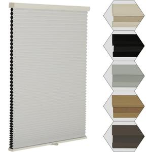 MYshade Cordless Blackout Cellular Shades for Windows, Honeycomb Window Shades with Thermal Insulation, Child & Pet Safe Room Darkening Shade, Easy Install, 48" W x 48" H, Color-coordinated White