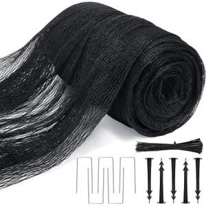 Bird Netting for Garden,8 X 65 Ft Reusable Protective Garden Netting Cover for Plants Fruit Trees Vegetables, 5/8in Mesh Heavy Duty Poultry Fence Animal Barrier with Ties and Staples