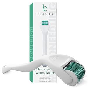 Derma Roller for Scalp, Beard & Face - Microneedling Roller with 540 Titanium 0.25mm Micro Needles, Microneedle Tool for Hair, Skincare Tools for Women & Men White