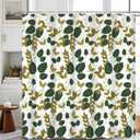 Leaves Shower Curtain Tropical Jungle Plant Curtain Set for Bathroom Modern Natural Botanical Green Leaves Shower Curtain with Hooks Waterproof Fabric Decor 72x78 Inch