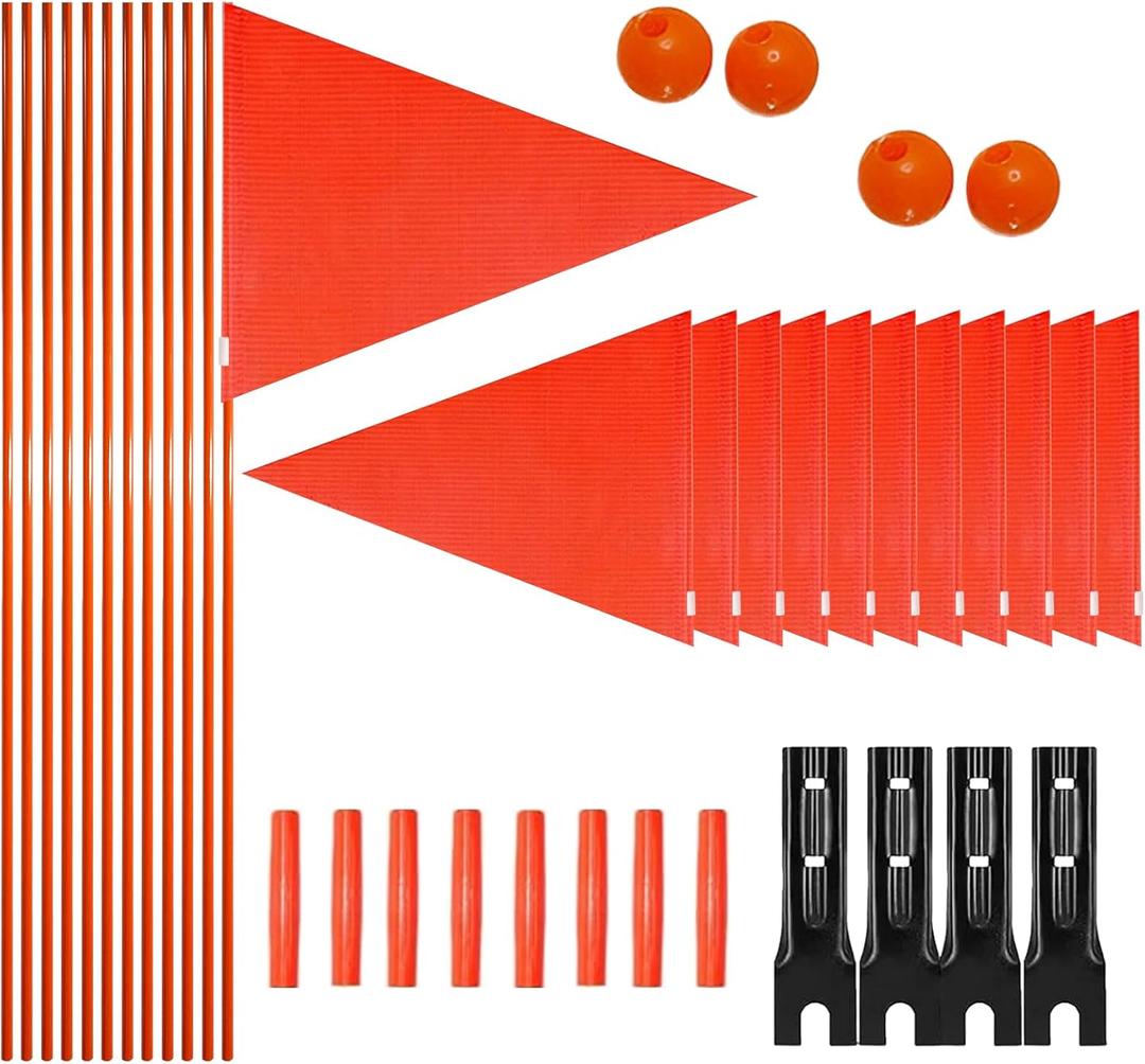 12PCS Bike Flag,6 Feet Bike Safety Flag with Heavy Duty Fiberglass Flag Pole and Mounting Bracket High Visibility Reflective Bike Trailer Safety Flag Adjustable Bicycle Flag Pole for Cycling