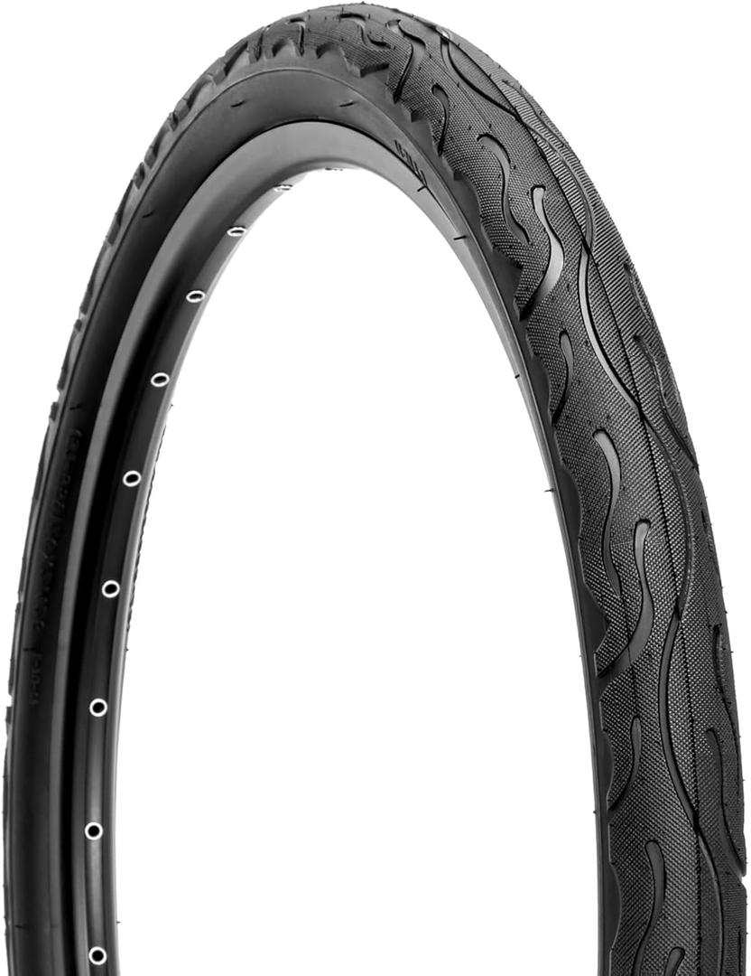 Hycline 26 Inch Bike Tires: 26x2.125 inch (57-559mm) Folding Replacement Wear-Resistant Beach Cruiser Bicycle Tires for Hybrid Road or Urban City Commuter Bike