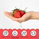 Lyrow 100 Pieces Artificial Strawberries 2.2inch/2.76inch/3.35inch Faux Realistic Strawberry Decor Plastic Simulation Fake Lifelike Fruit for Photography Prop Cabinet Party(Cute)