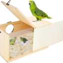 Parakeet Nesting Box Cockatiel Nesting Natural Pine Bird Nest Bird Breeding Box House Acrylic Transparent Bird Box with Detachable Wooden Board for Lovebirds Cockatiel Budgie Conure Parrot XL