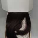 Clip in Bangs, 100% Real Human Hair Dark Brown Fake Bangs Clip in Hair Extensions Wispy Bangs Fringe with Temples Hairpieces for Women Curved Air Bangs for Daily Wear