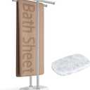 KES Free Standing Bath Towel Racks for Bathroom, 2-Tier Towel Stand for Bathroom Floor 3X Thick Natural Marble Base Oval Shape, Pro-Grade 18/8 Stainless Steel, Brushed Finish, BTH236B-2