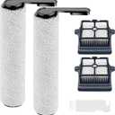 Replacement Brush Rollers and HEPA Filters for Tineco Floor ONE S7 Pro [ Machine No: FW200300US] Cordless Wet Dry Vacuum Cleaner 2 Brush Rollers, 2 HEPA Filters with Clean Tool