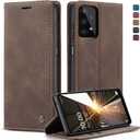 for Samsung Galaxy A32 5G Case, Flip Wallet Leather Case with Card Holder Magnetic Closure Shockproof Kickstand Protective Phone Cases Cover for Samsung A32 5G,Coffee