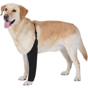 BARKLESS Dog Recovery Suit for Front Leg After Surgery, Breathable Dog Front Leg Sleeve for Male/Female to Stop Licking, Single Sleeve for Left/Right Joint Wound Cover, Cone Alternatives (Black, M) (M(Leg Height 9.5-11.5"))