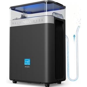 avylo 5000 Sq.Ft Dehumidifier for Basement with Pump and Drain Hose, Black