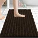 Arotive Luxury Bathroom Rugs 24x16, Extra Soft Thick Absorbent Shaggy Chenille Bath Rugs, Non-Slip Machine Wash Dry, Bath Mats for Bathroom Floor, Tub and Shower, Home Decor Accessories, Brown