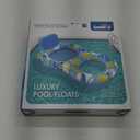 Pool Floats Adult with Backrest and 2 Cup Holder, Luxury Inflatable Chair Lounger Backrest, Cool Fun Pool Chair Floats for Summer, Swimming Pool, Beach, Enjoy Vacation