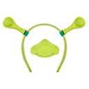 Halloween Costume Accessory Set with Green Antenna Headband and Silicone Nose Piece, Cosplay Party Dress Up Kit (Green)