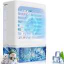 Portable Air Conditioner, Cooling Fan with 3 Speeds & 3 Modes, Evaporative Air Cooler Fan for Home & Office, Small Mini Conditioners, 7 Color Lights 2/4 Hour Timer, 900mL Water Tank (White Bule)