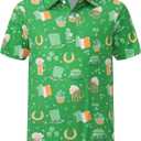 redgino Kids Toddler Boy Girl St Patrick's Day Shirts Lucky Tshirts Short Sleeve Tees Shamrock Outfit 2-10 Years (Green, L)