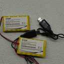 (2-Pack) 7.2V 800mAh AA Ni-CD Rechargeable Battery with USB Charger for TR-211 TR-215 550 15 Channel RC Excavator TEMA1985 KKNY Fisca Fistone with JST Plug