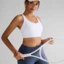 RUNNING GIRL Sports Bra for Women, Molded Cup High Impact Sports Bras for Women with Sewn in Pads (White, XXL)