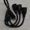 KUNCAN 3-Outlet Splitter Extension Cord - 3 Prong 1 to 3 Way Power Splitter Extension Cable, 1FT 16AWG 13A/1625W, NEMA 5-15P to 3*NEMA 5-15R Y Style Extension Cord (Black 1-Pack)